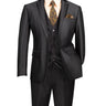 Vinci Black Slim Fit 3 Piece Suit - SV2D-1