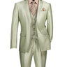 Vinci Light Sage Slim Fit 3 Piece Suit - SV2D-1
