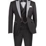 Vinci Black Slim Fit 3 Piece Suit - SV2K-5