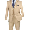 Vinci Beige Slim Fit 3 Piece Tuxedo - SV2T-8