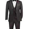 Vinci Black Slim Fit 3 Piece Tuxedo - SV2T-8