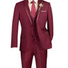 Vinci Burgundy Slim Fit 3 Piece Tuxedo - SV2T-8