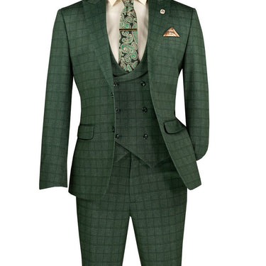Vinci Green Slim Fit 3 Piece Suit - SV2W-8