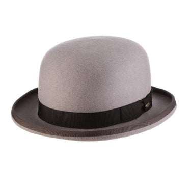 Scala Affirmed Structured Wool Felt Bowler Hat in Grey