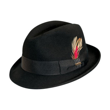 Scala Baltimore Crushable Wool Felt Fedora in Black