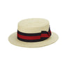 Scala Gondola Braided Laichow Straw Boater Hat in Bleach #color_ Bleach