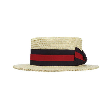 Scala Beige Straw Boater Hat with Black Ribbon Scala beige straw hat with black ribbon | eBay main image 3