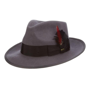 Scala New Yorker Wool Pinch Front Fedora in Grey
