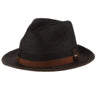 Scala York Pinch Front Straw Fedora in Black #color_ Black