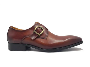 Carrucci Shoes Signature Buckle Monk Strap Shoe