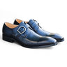 Carrucci Shoes Signature Buckle Monk Strap Shoe in Navy
