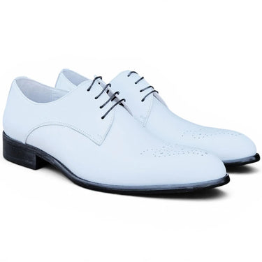 Carrucci Shoes Signature Burnished Derby Dress Shoe in White