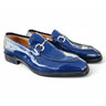 Carrucci Shoes Signature Horse Bit Patent Loafer in Navy #color_ Navy