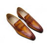 Carrucci Shoes Signature Leather Penny Loafer in Cognac