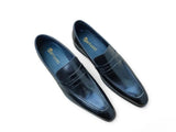 Carrucci Shoes Signature Leather Penny Loafer in Black