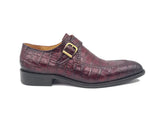 Carrucci Shoes Single Monk Buckle Split Toe Loafer in Burgundy