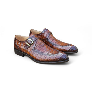 Carrucci Shoes Single Monk Buckle Split Toe Loafer in Whisky