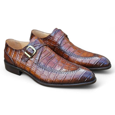 Carrucci Shoes Single Monk Buckle Split Toe Loafer in Whisky