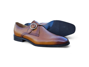 Carrucci Shoes Single Monk Strap Plain Toe Shoes