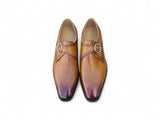 Carrucci Shoes Single Monk Strap Plain Toe Shoes