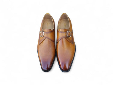 Carrucci Shoes Single Monk Strap Plain Toe Shoes