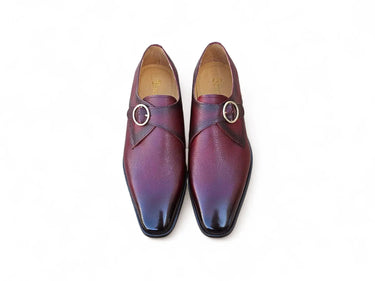 Carrucci Shoes Single Monk Strap Plain Toe Shoes