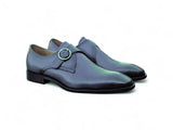 Carrucci Shoes Single Monk Strap Plain Toe Shoes in Gray