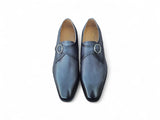 Carrucci Shoes Single Monk Strap Plain Toe Shoes