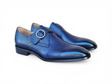 Carrucci Shoes Single Monk Strap Plain Toe Shoes in Navy