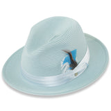 Ferrecci Tapa in Sky Blue Crushable Straw Fedora