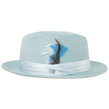 Ferrecci Tapa in Sky Blue Crushable Straw Fedora
