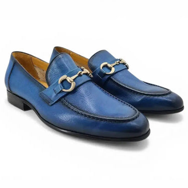 Carrucci Shoes Gold Horse Bit Soft Calf Leather Loafer