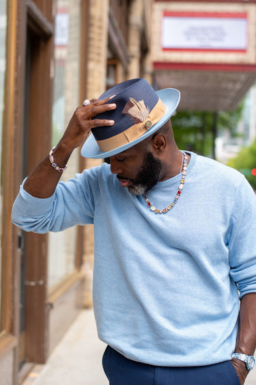 Bruno Capelo South Beach Two-Tone Straw Snap Brim Fedora