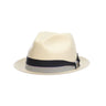 Stacy Adams Brunswick Toyo Straw Fedora in Natural / Navy #color_ Natural / Navy
