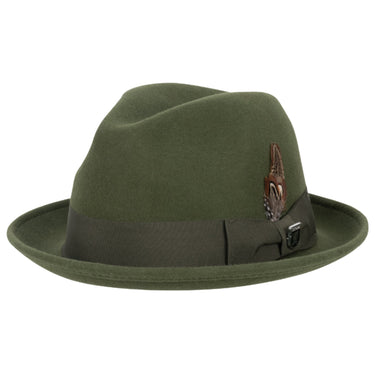 Stacy Adams Chelsea Wool Felt Fedora in Fern