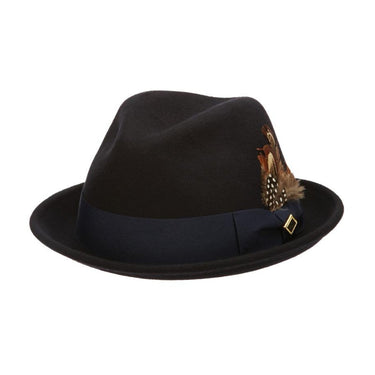 Stacy Adams Chelsea Wool Felt Fedora in Navy