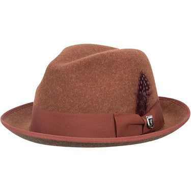 Stacy Adams GT ProvatoKnit™ Pinch Front Fedora in Rust #color_ Rust