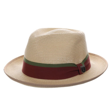 Stacy Adams Pacetti Paper Braid Straw Fedora in Gold #color_ Gold