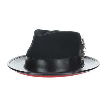 Stacy Adams Provo Pinch Front Fedora in Black #color_ Black