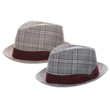 Stacy Adams Stanza Polyester Plaid Fedora in #color_