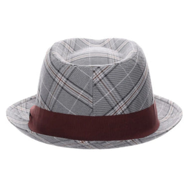 Stacy Adams Stanza Polyester Plaid Fedora in #color_
