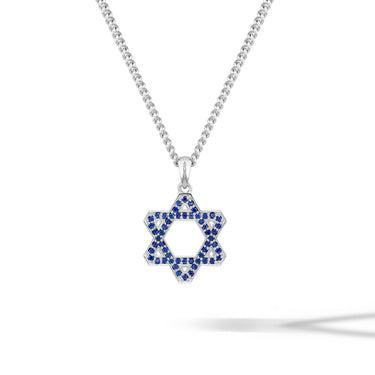 Star Of David Pendant - Sapphire