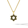 Star Of David Pendant - 14K Gold Onyx in #color_