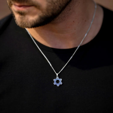 Star Of David Pendant - Sapphire