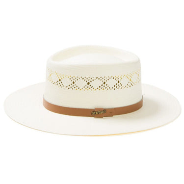 Stetson Brentwood Vented Shantung Straw Wide Brim Gambler in #color_