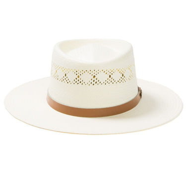 Stetson Brentwood Vented Shantung Straw Wide Brim Gambler in #color_