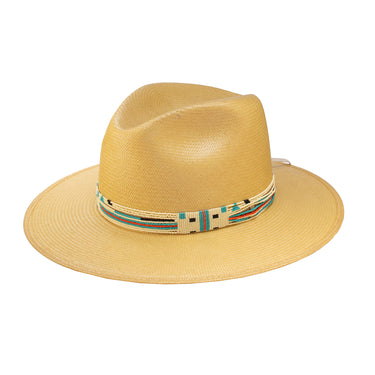 Stetson Cliff Dweller Straw Wide Brim Western Hat in Wheat #color_ Wheat