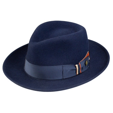Stetson Dover Wool Felt Fedora in Navy #color_ Navy