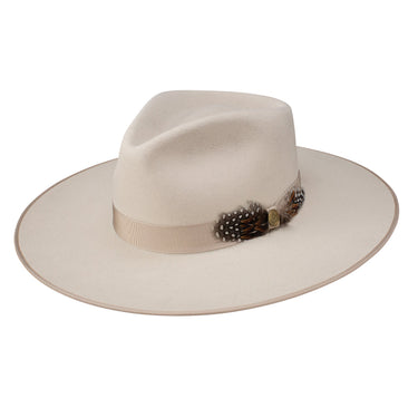 Stetson Midtown Wool Felt Wide Brim Fedora in Bone
