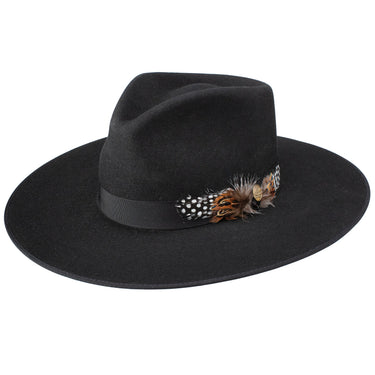 Stetson Midtown Wool Felt Wide Brim Fedora in Black